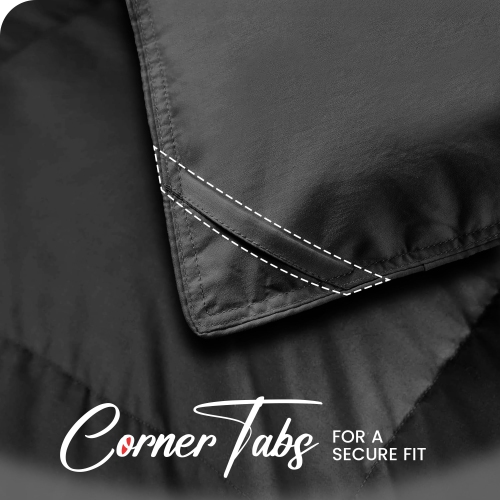 Canadian – Couvre-lit en microfibre de lin, 90 x 90 po, cousu en carré, bourre de douillette en duvet synthétique, hypoallergénique, gris, grand