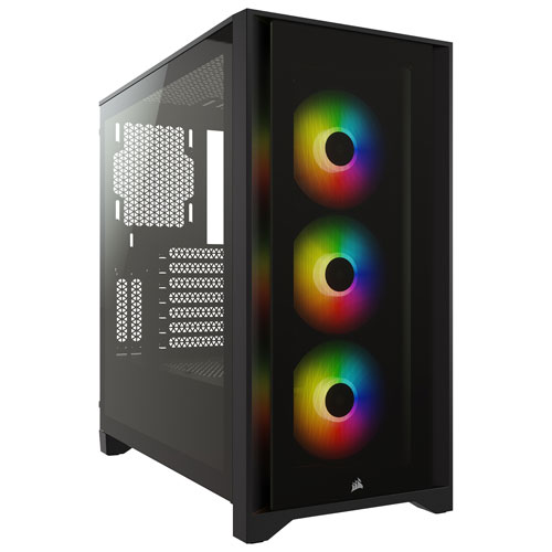 Corsair iCUE 4000X RGB Mid-Tower ATX Computer Case - Black