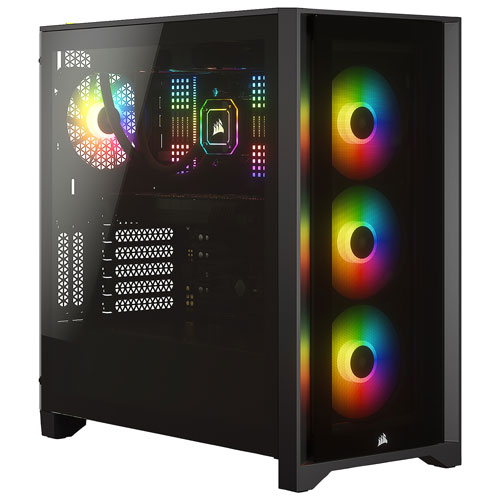 Corsair iCUE 4000X RGB Mid-Tower ATX Computer Case - Black
