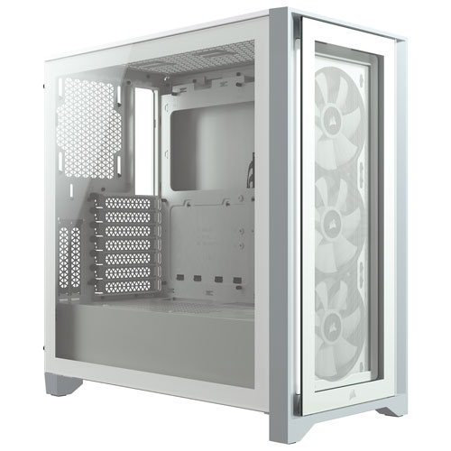 Corsair iCUE 5000X RGB Mid-Tower ATX Computer Case - White