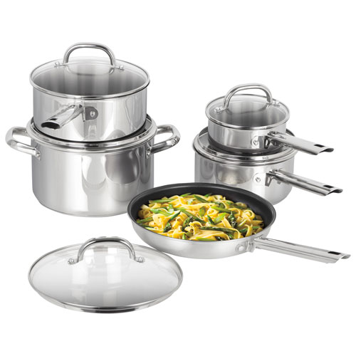 Cuisinart 10-Piece Stainless Steel Cookware Set with Glass Covers - Stainless Steel