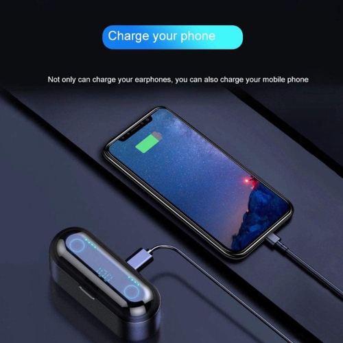 Wireless Headphones Dual Dynamic Driver F9 True Wireless Stereo LED Display Bluetooth 5.0 Earphone Bass Noise Cancelling TWS Earbuds