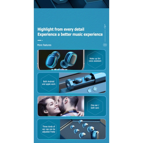 Portable Bluetooth Earphone 5.0 Wireless Headphones 9D HiFi Sport Earphone,Professional Headset Earbuds