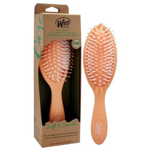 Brosse pour cheveux infusée d'huile Go Green - huile de noix de coco par Wet Brush pour unisexe - 1 brosse à cheveux PC