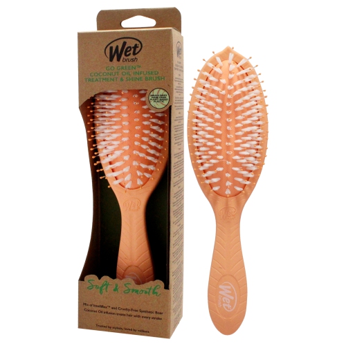 Brosse pour cheveux infusée d'huile Go Green - huile de noix de coco par Wet Brush pour unisexe - 1 brosse à cheveux PC