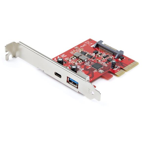 StarTech 2-Port 10Gbps USB-A & USB-C PCIe Card Adapter - USB 3.1 Gen 2 PCI Express Expansion Add-On Card - Windows, macOS, Linux