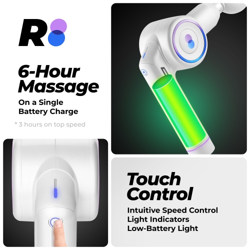 REATHLETE FOLD First Ever Foldable Percussive Therapy Massage Gun for Athletes – Handheld, Wireless Deep Tissue Massage – Ideal for Back, Shoulder, Arms, Glutes, Calf’s - Full Body Pain Relief (White)