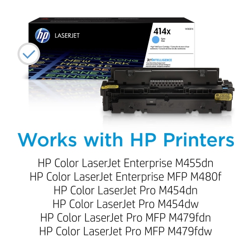 HP 414X High Yield Cyan Original LaserJet Toner Cartridge, W2021X