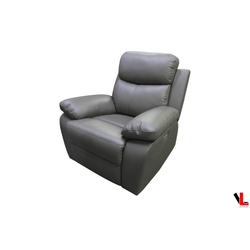 Levoluxe Aveon 38.5" Pillow Top Arm Reclining Chair in Grey Leather Match