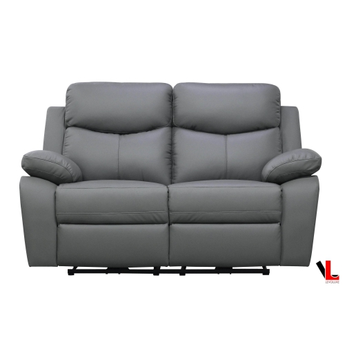 Levoluxe Aveon 62" Pillow Top Arm Reclining Loveseat in Grey Leather Match