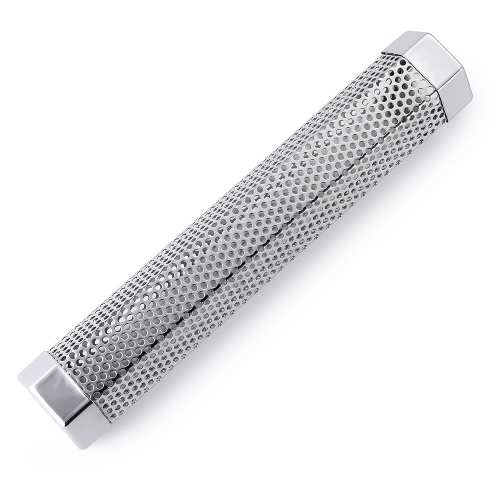 12 Inch Smoker Box Stainless Steel Perforated Hexagon Tube For BBQ and Grill - axGear
