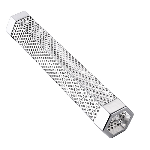 12 Inch Smoker Box Stainless Steel Perforated Hexagon Tube For BBQ and Grill - axGear