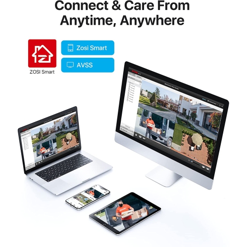 ZOSI H.265+ 8CH 5MP Lite DVR Home Security Camera System, 8pcs 2MP Dome Outdoor Surveillance Cameras, 80ft Night Vision, Motion Detection, Remote