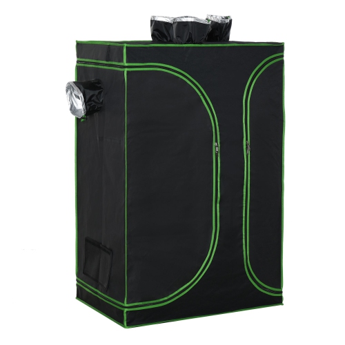 Outsunny Mylar Hydroponic Grow Tent with Adjustable Vents and Floor Tray