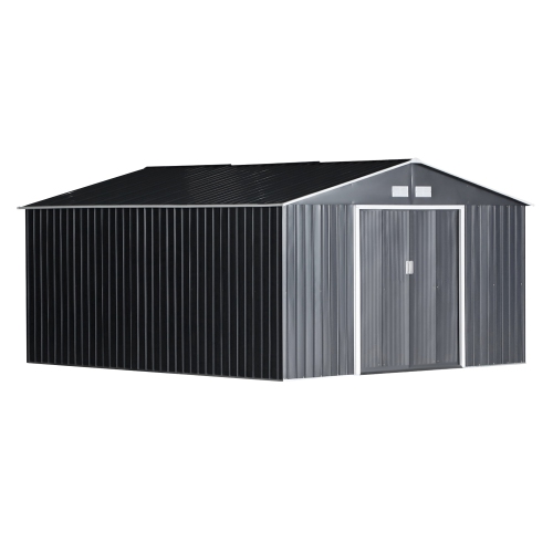 OUTSUNNY 6' X 4' Outdoor Storage Shed, Metal Garden Tool Storage House Organizer \w Lockable Sliding Doors And Vents for Backyard Patio Lawn