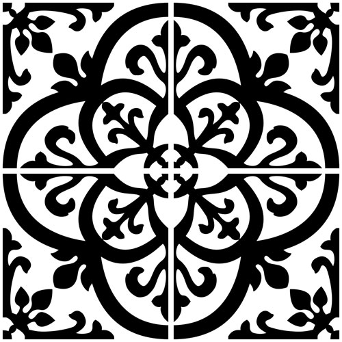 InHome Avignon Peel & Stick Backsplash Tiles - Black/White