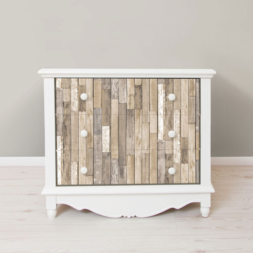 InHome Weathered Plank Barn Peel & Stick Wallpaper - Brown