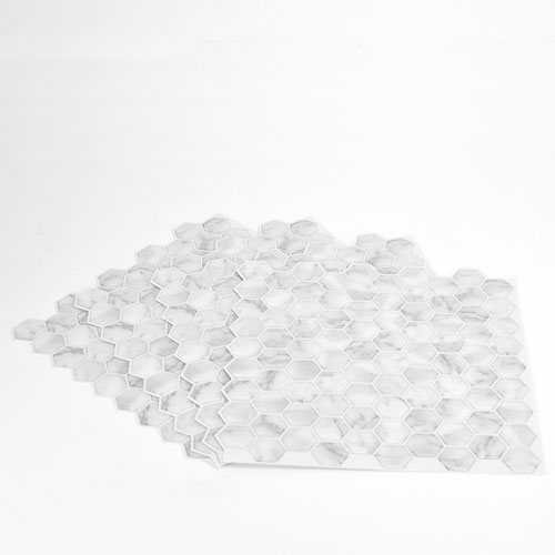 InHome Hexagon Marble Peel & Stick Backsplash Tiles - White