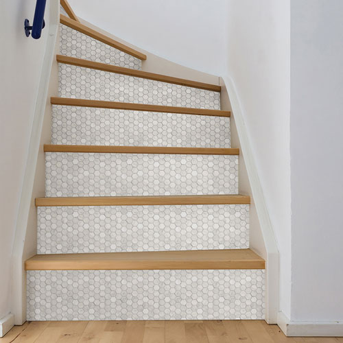 InHome Hexagon Marble Peel & Stick Backsplash Tiles - White
