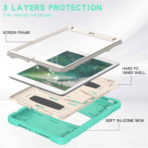 Shockproof Heavy Duty Rugged Defender Hard Case Kickstand Cover for iPad Air 1 2 1st 2nd Gen / Pro 9.7", Mint
