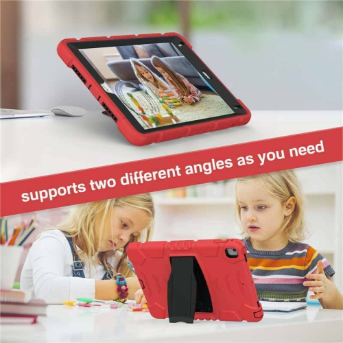 Shockproof Heavy Duty Rugged Defender Hard Case Kickstand Cover for iPad Air 1 2 1st 2nd Gen / Pro 9.7", Red