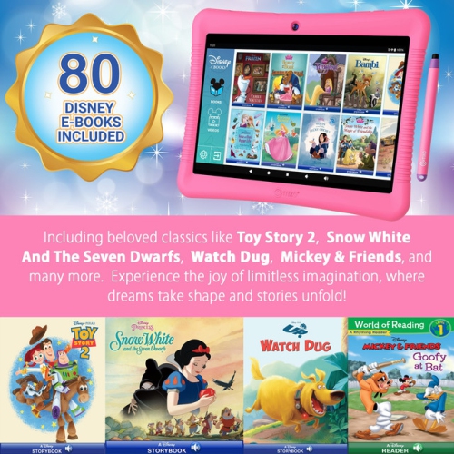 Contixo 10" Kids Tablet, 2024 Model, 80 FREE Disney Storybooks, Educational Android Tablet for Kids 3-12, 32GB, Parental Controls, Kid-Proof Case