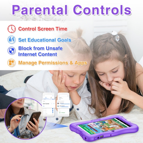 Contixo 7" Kids Tablet, 50 FREE Disney eBooks, 32GB, Educational Android Tablet for kids 3-7, Parental Controls, Dual Camera, WIFI - Purple