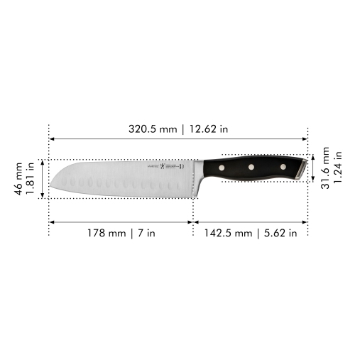 HENCKELS Forged Accent 7 inch Santoku, Black