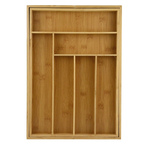 Organic Bamboo Extendable Drawer Expandable 6 - 8 Slots Organizer Tray
