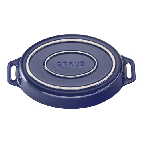 STAUB Ceramique 0.4 ml Ceramic Oval Baking Dish, Dark-Blue