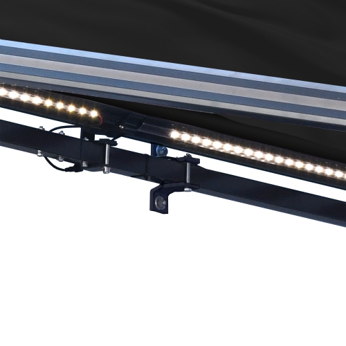 ALEKO AWCL16X10BK81 Motorized LED Half Cassette Retractable Awning 16 X 10 Feet,Black