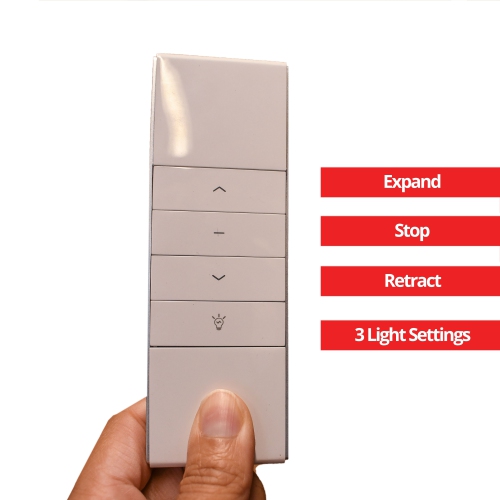 ALEKO AWCL12X10RDWT05 Motorized LED Half Cassette Retractable Awning 12 X 10 Feet, Red/ White