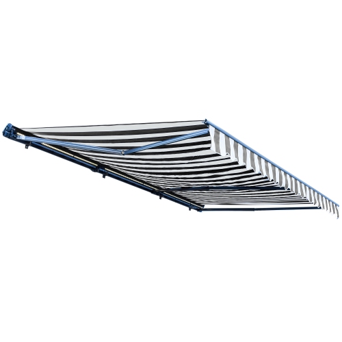 ALEKO AWCL13X10GRYWHT Motorized LED Half Cassette Retractable Awning 13 X 10 Feet, Grey /White