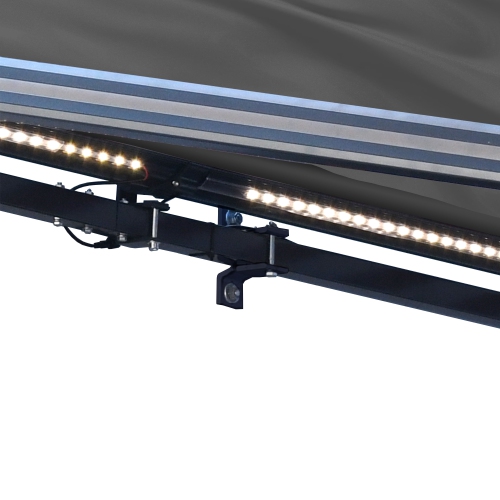 ALEKO AWCL20X10GY80 Motorized LED Half Cassette Retractable Awning 20 X 10 Feet, Grey