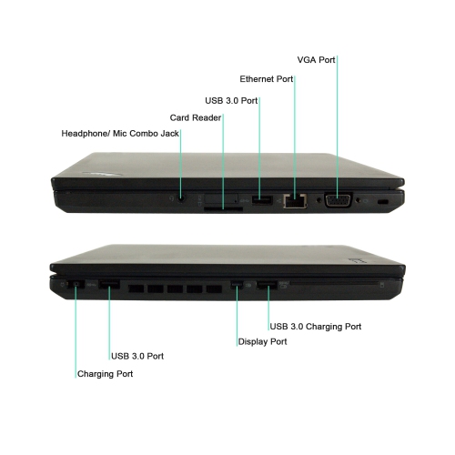 Lenovo ThinkPad T450 Touch 14" Business Laptop - Intel Core i5-5300U - 16GB DDR3 - 1TB SSD - Windows 10 Pro - Black by LENOVO - Refurbished condition - Image 3