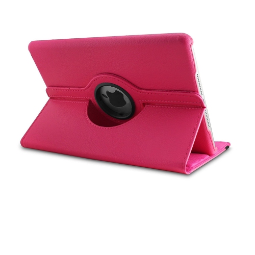 TopSave 360 Rotating PU Leather Tablet Case For iPad Mini 5(2019), Hot Pink