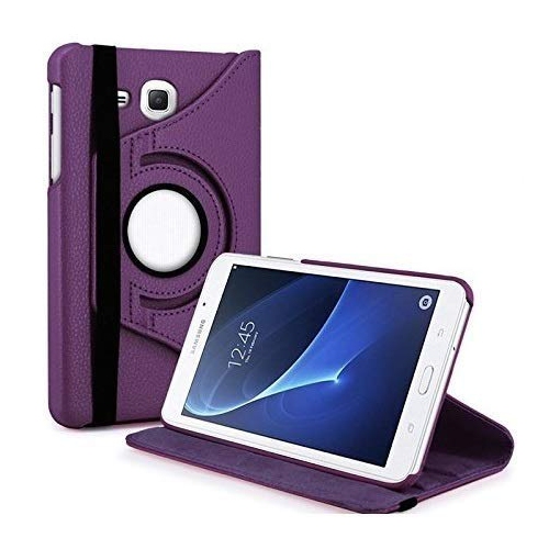 CC  Topsave 360 Rotating Pu Leather Tablet Case for Samsung Tab A 7"(2016) T280/t285 In Purple