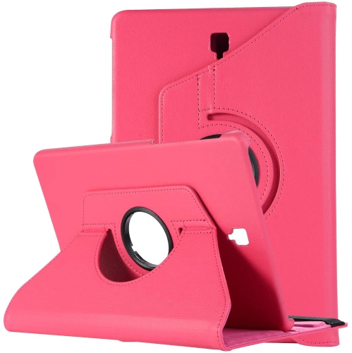 CC  Topsave 360 Rotating Pu Leather Tablet Case for Samsung Tab A 10.5(2018) T590, Hot In Pink