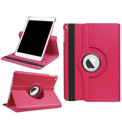 CC  Topsave 360 Rotating Pu Leather Tablet Case for Ipad Air 2 6Th Gen(2014), Hot In Pink
