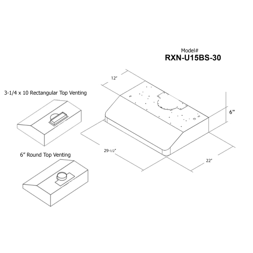Hotte de cuisine mince de 860 pi3/min en acier inoxydable de ROXON avec hotte INTÉGRÉE RXN-U15BS-30 À DISTANCE