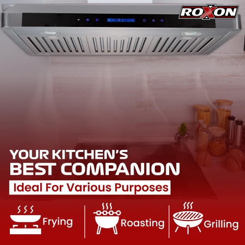 Hotte de cuisine mince de 860 pi3/min en acier inoxydable de ROXON avec hotte INTÉGRÉE RXN-U15BS-30 À DISTANCE