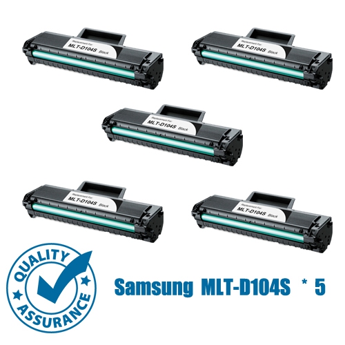 Printer Pro™ 5 Pack Samsung MLT-D104S/D104/MLTD104/mlt-d104/d104 Black Toner Cartridge for Samsung Printer ML-1670/SCX-3205W