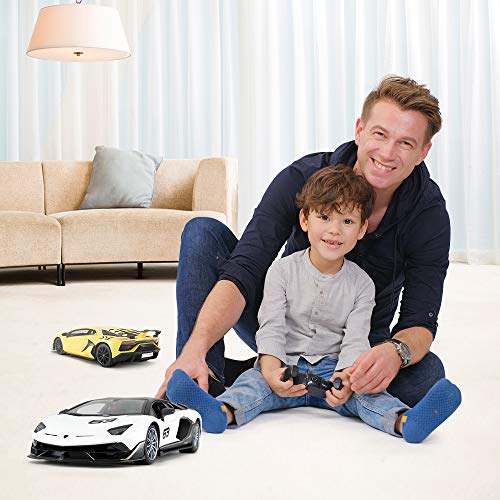 Toy Lamborghini Car | RASTAR 1:14 Lamborghini Aventador SVJ Remote Control Model Car, Super RC Sport Racing Car for Kids Boys Gifts, 2.4GHz(White)