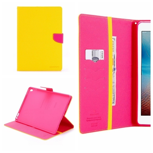 TopSave Goospery FANCY Card Holder Fabric+TPU Folio Flip Tablet Cover For iPad Pro 11"(2018), Yellow