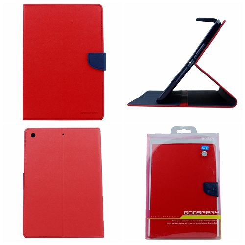 TopSave Goospery FANCY Card Holder Fabric+TPU Folio Flip Tablet Cover For iPad Pro 9.7"(2016), Red