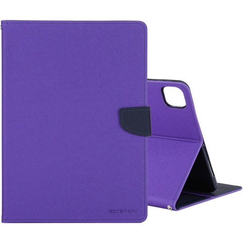 GOOSPERY  Topsave Fancy Card Holder Fabric+Tpu Folio Flip Tablet Cover for Ipad Pro 12.9"(2020) In Purple