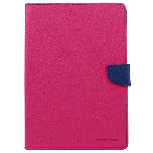 GOOSPERY  Topsave Fancy Card Holder Fabric+Tpu Folio Flip Tablet Cover for Ipad 10.2" 7Th Gen(2019), Hot In Pink