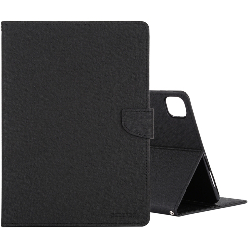 GOOSPERY  Topsave Fancy Card Holder Fabric+Tpu Folio Flip Tablet Cover for Ipad Pro 12.9"(2020) In Black