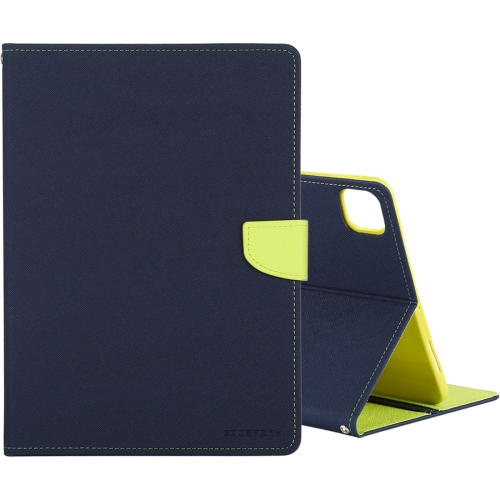 GOOSPERY  Topsave Fancy Card Holder Fabric+Tpu Folio Flip Tablet Cover for Ipad Pro 11"(2020) In Navy Blue