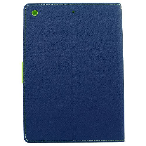 TopSave Goospery FANCY Card Holder Fabric+TPU Folio Flip Tablet Cover For iPad 9.7" 2017 2018, Navy Blue